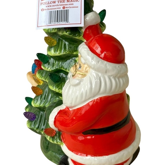 Mr. Christmas 10” Santa & elf Nostalgic Ceramic led lighted Tree NWT - Picture 11 of 14